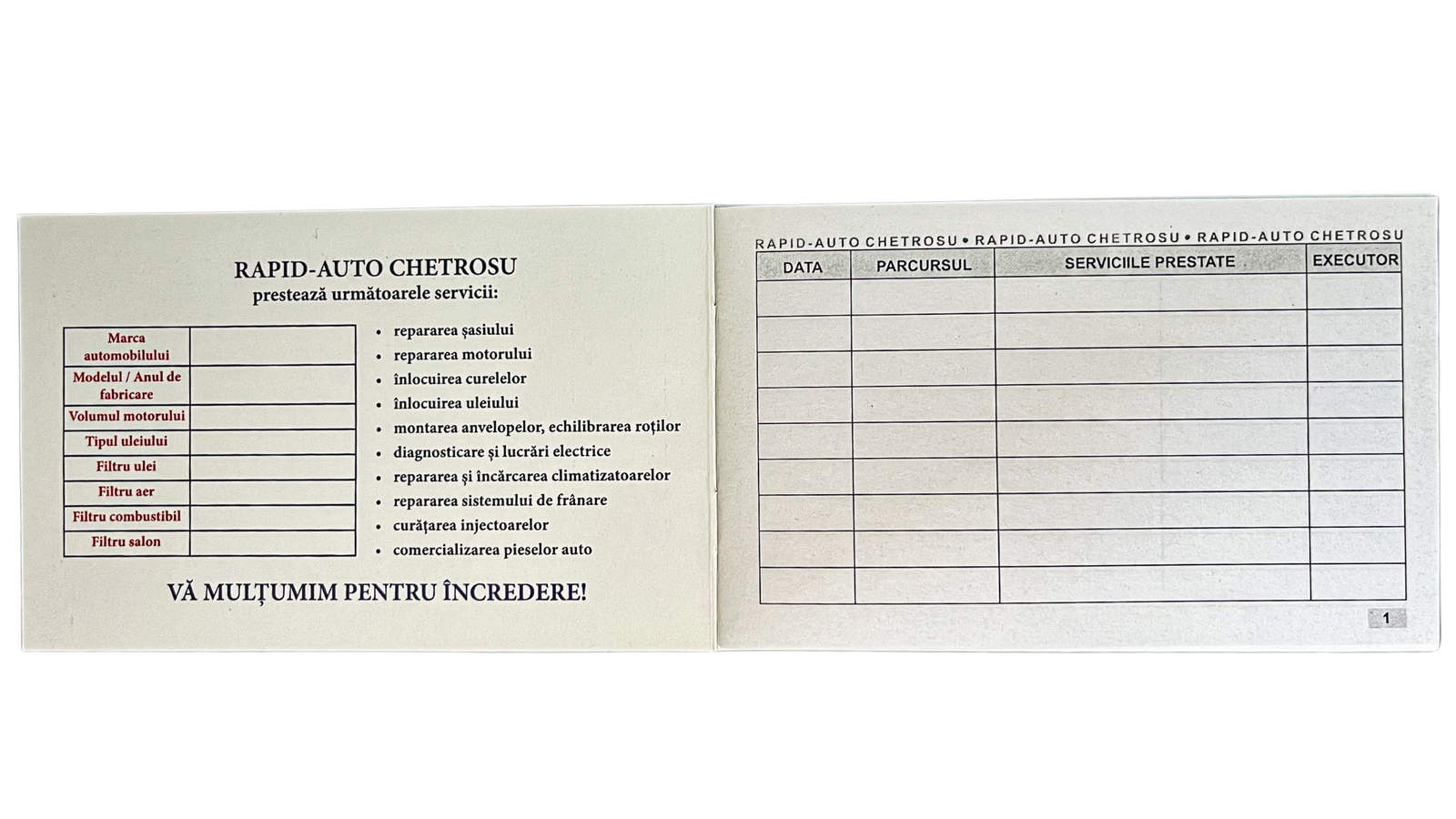 Carte de Garanție Rapid Auto